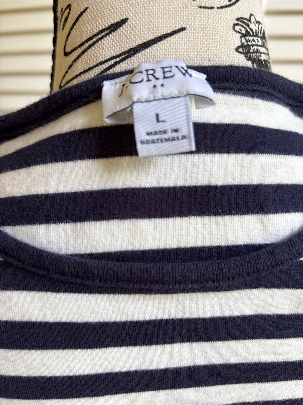 NWOT J. Crew Navy & White Wide Stripe Sleeveless Top Tank Tee L - Picture 4 of 6